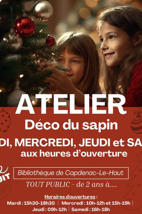 Atelier déco du sapin, bibliothèque de Capdenac-le-Haut
