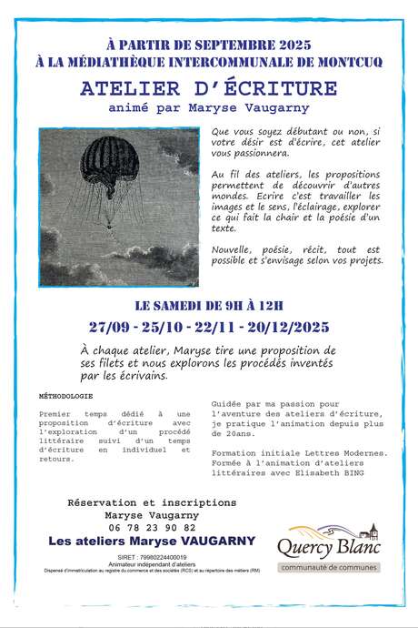 Atelier d'écriture à la médiathèque de Montcuq