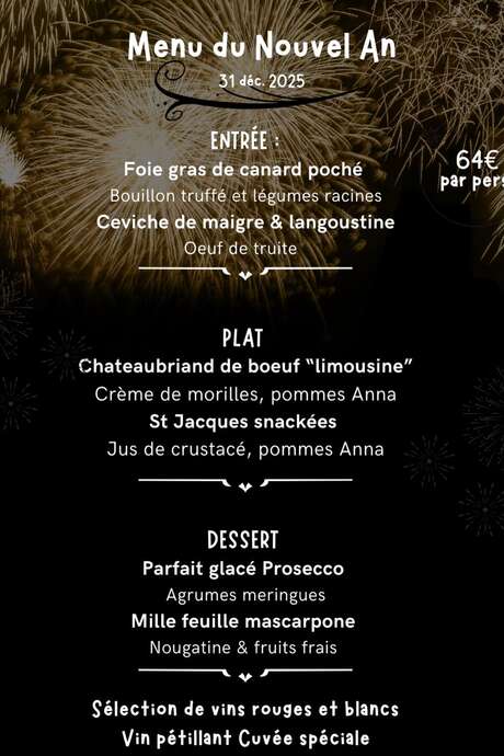 Menu du Nouvel An au Bistrot de L'Isa