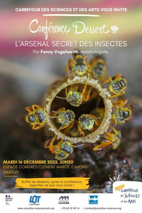 Conférence Dessert avec Carrefour des Sciences et des Arts : "L’arsenal secret des insectes"