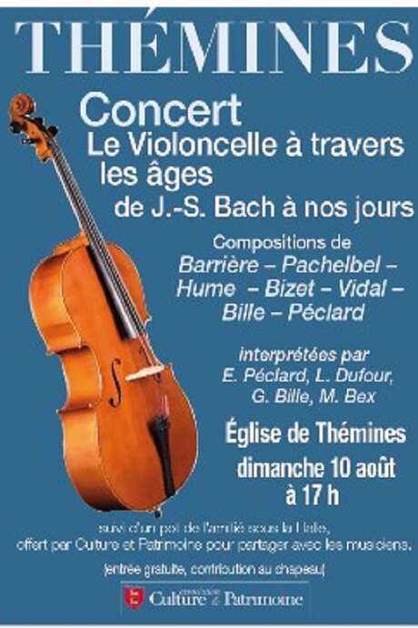 Concert  à Thémines : Le violoncelle à travers les âges