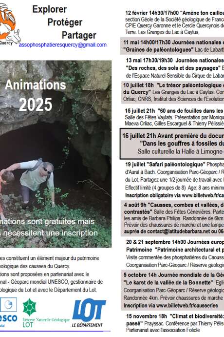 Journées du patrimoine phosphatières du Caoussadou à Puyjourdes.