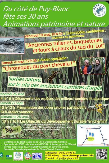 Du côté de Puy Blanc fête ses 30 ans, conférence sur les anciennes tuileries... du sud du Lot"