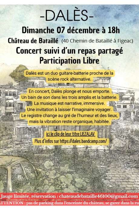 Les soupers de Bataillé à Figeac : concert Dalès, duo guitare-batterie