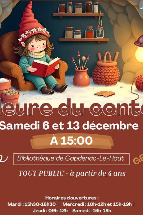 L'heure du conte à la bibliothèque de Capdenac-le-Haut