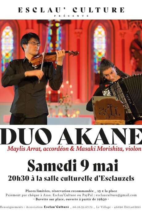 Esclau'Culture : Maylis Arrat - Accordéon, et Masaki Morishita - violon