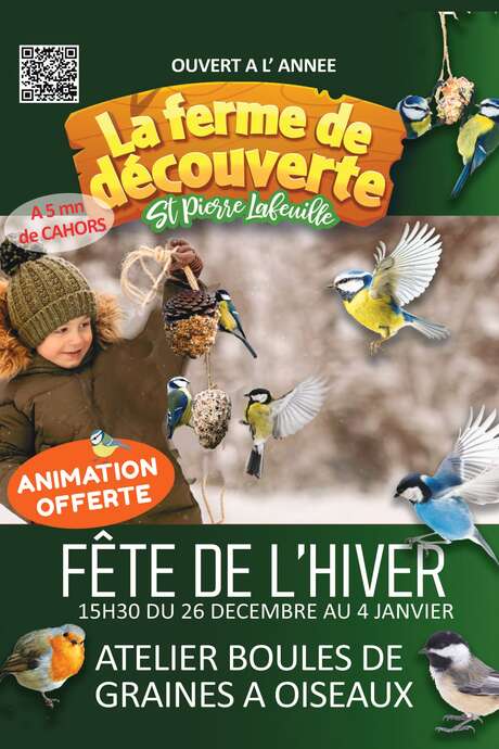 Atelier boule de graine pour oiseau à la ferme de découverte