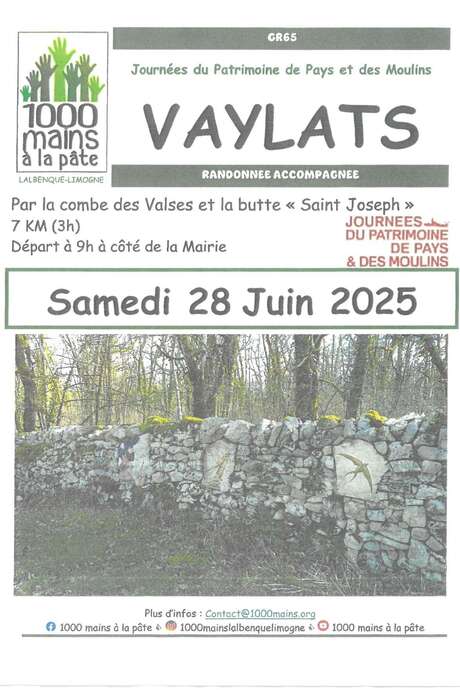 Journées du Patrimoine de Pays et des Moulins: randonnée accompagnée à Vaylats