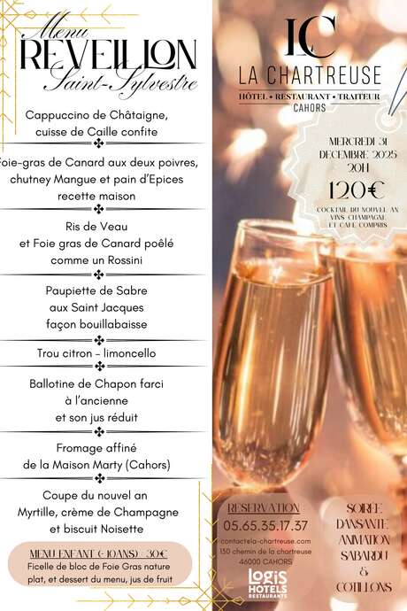 Menu de la Saint Sylvestre à La Chartreuse