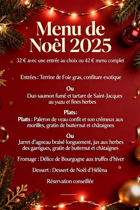 Menu de Noël au Luz d'Olt