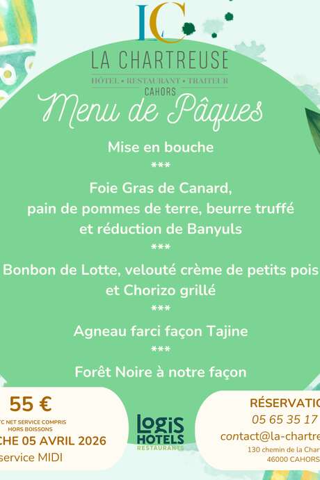 Menu de Pâques à la Chartreuse