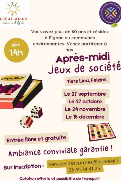 Après-midi Jeux de Société à Felzins