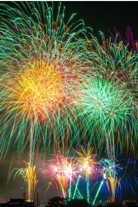Feu d'artifice, dans le cadre de la fête de Montvalent