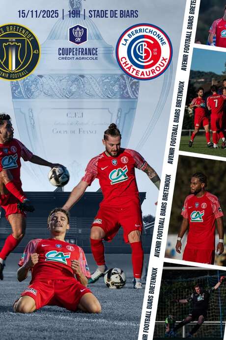 7ème Tour de Coupe de France : Avenir Football Biars Bretenoux - La Berrichonne Châteauroux