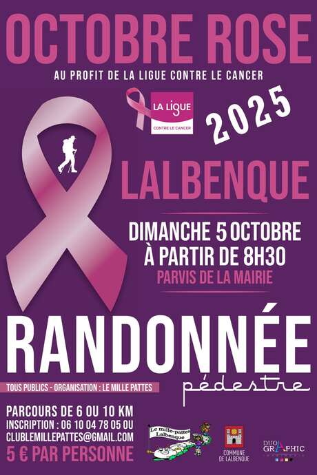 Octobre rose à Lalbenque: randonnée