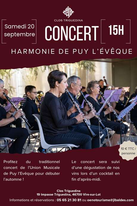 Concert de l'Harmonie de Puy l'Evêque au Clos Triguedina