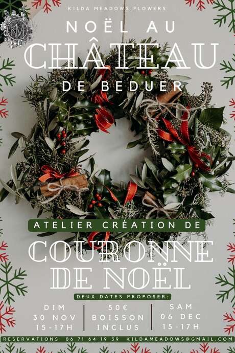Atelier création de couronne de Noël végétal à Béduer