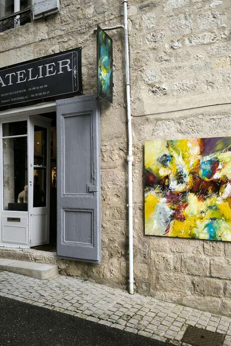 Vernissage de juin à l'atelier de Pierre d'Huparlac (peinture) et d'Hugo (sculpture)