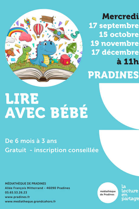 Lire avec bébé à la médiathèque de Pradines
