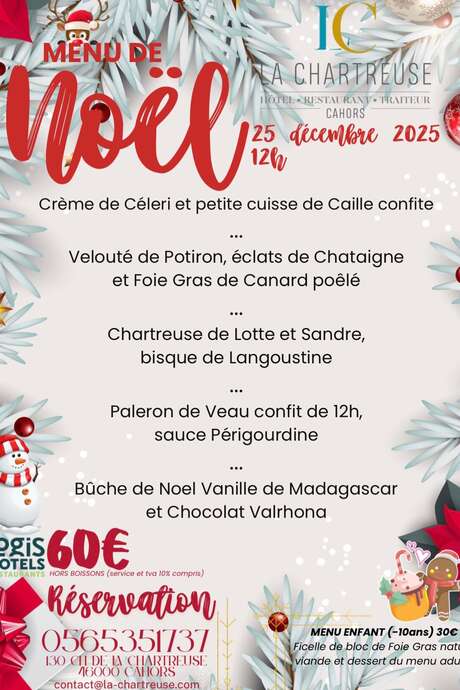 Repas de Noël à La Chartreuse