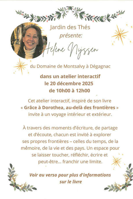 Atelier interactif avec Hélène Nijssen au Jardin des Thés