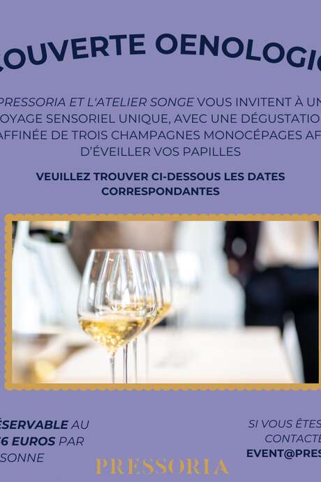 Atelier de dégustation "Champagne(s)" - 3 champagnes monocépages