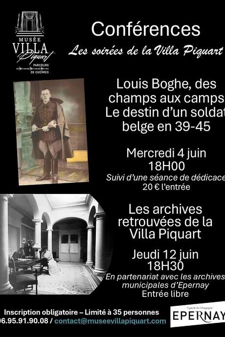 Conférences : Les Soirées de la Villa Piquart