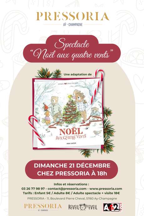 Spectacle pour enfants « Noël aux quatre vents » à Pressoria