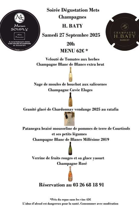 Soirée Accords Mets et Champagnes