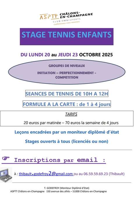 Stages de Tennis Enfants