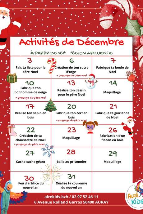 Animations de décembre chez Alrekids