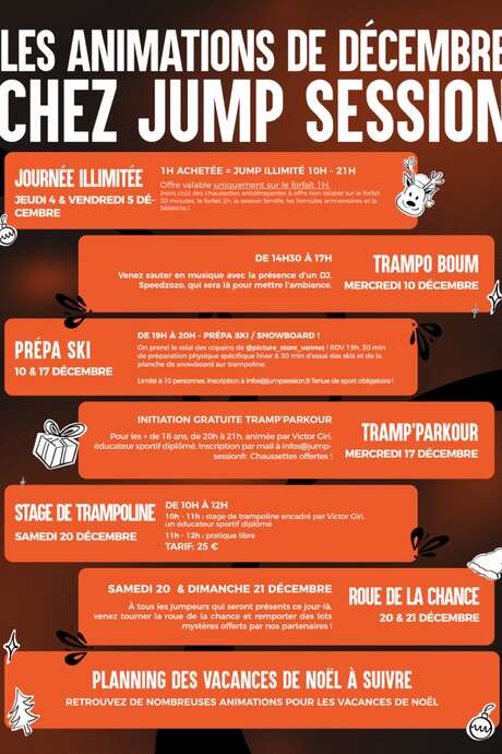 Les animations de décembre chez Jump Session