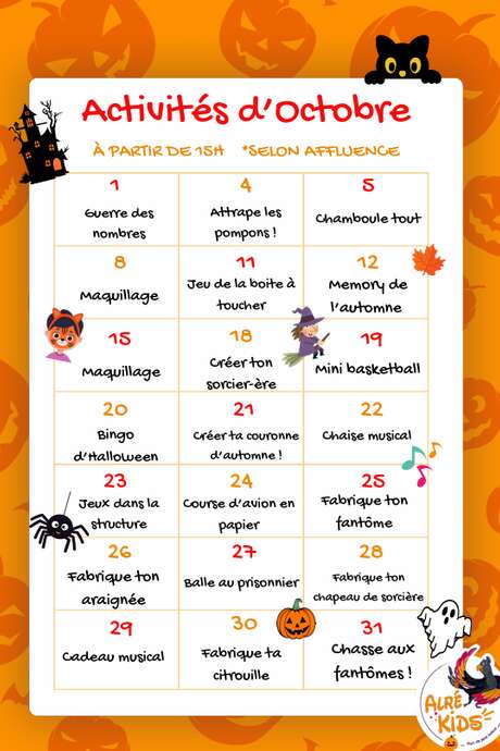Animations d'octobre chez Alrekids