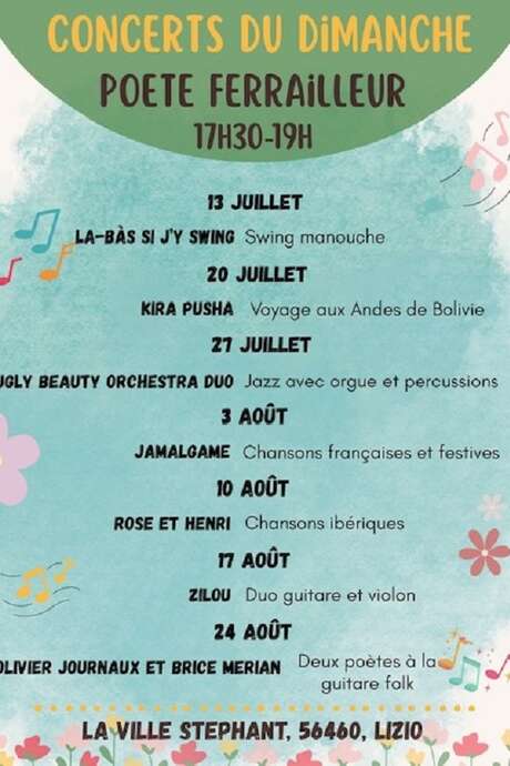 Concerts du dimanche au Poète Ferrailleur