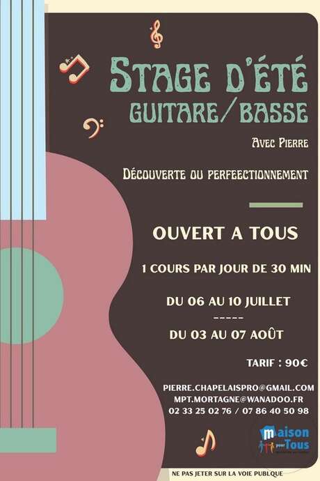 Stage d'été de guitare et de basse