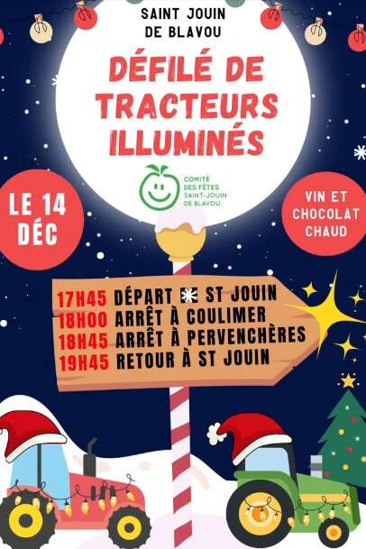 Défilé de tracteurs illuminés