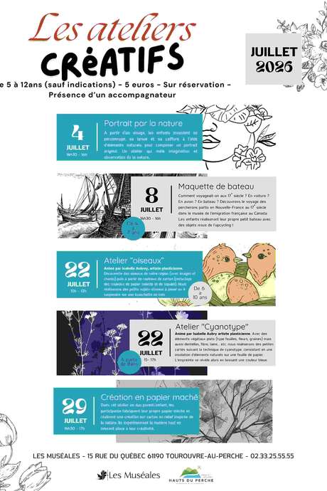 Ateliers créatifs de 4 à 7 ans