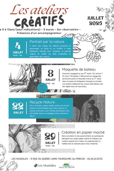 Ateliers créatifs de 5 à 12 ans