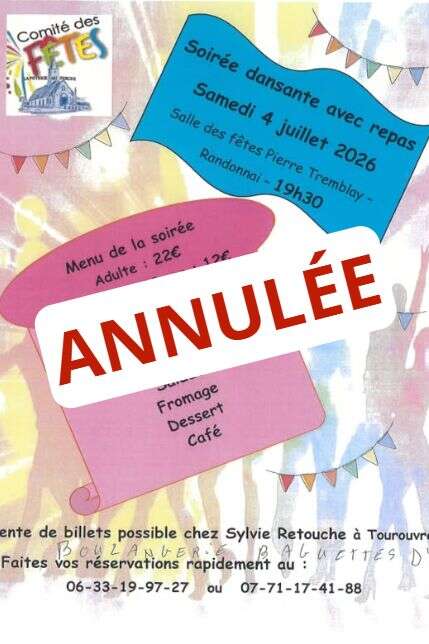 (ANNULATION) Soiré dansante et repas