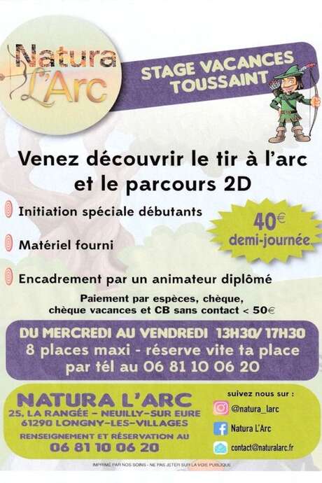 Stage vacances Toussaint
