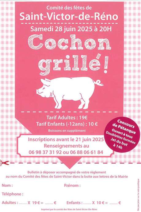 Concours de pétanque et Soirée cochon grillé