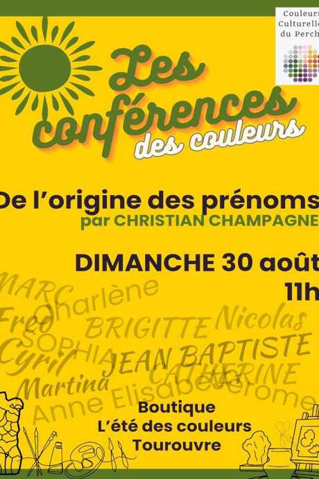 Les conférences des Couleurs – De l’origine des prénoms par Christian CHAMPAGNE