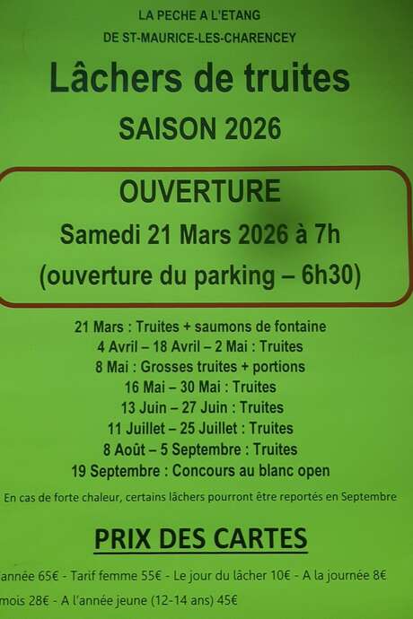 Lâcher de truites à Saint-Maurice les Charencey