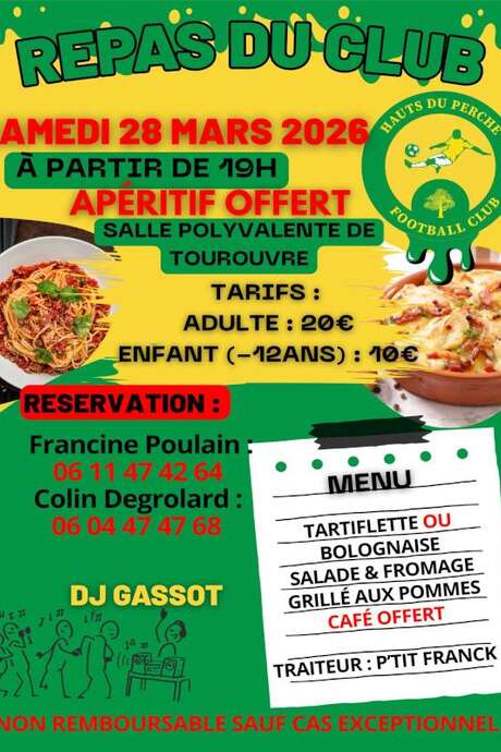 Repas du Club FC des Hauts du Perche