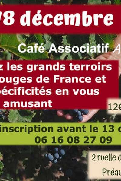 Découverte des vins rouges de France au café associatif "Au Pré à liens"