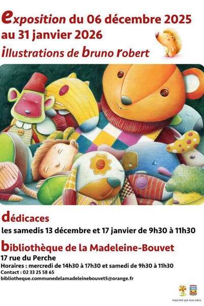 Illustrations de Bruno Robert à la bibliothèque