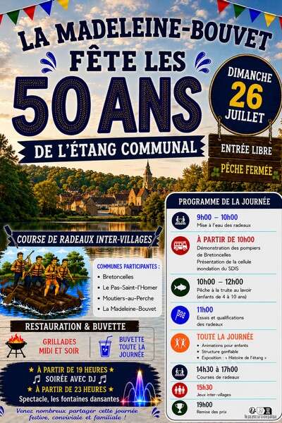 La Madeleine-Bouvet fête les 50 ans de l'étang communal