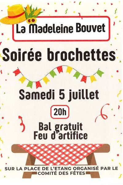 Soirée brochettes, bal et feu d'artifice