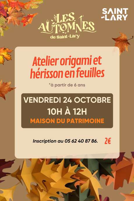 Atelier origami et hérisson feuilles d'automne