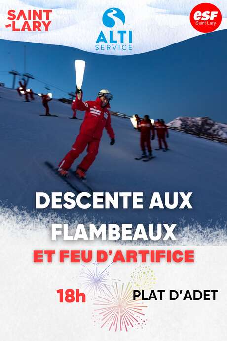 Descente aux Flambeaux Pla d'Adet et feu d'artifice Descente aux Flambeaux Pla d'Adet et feu d'artifice